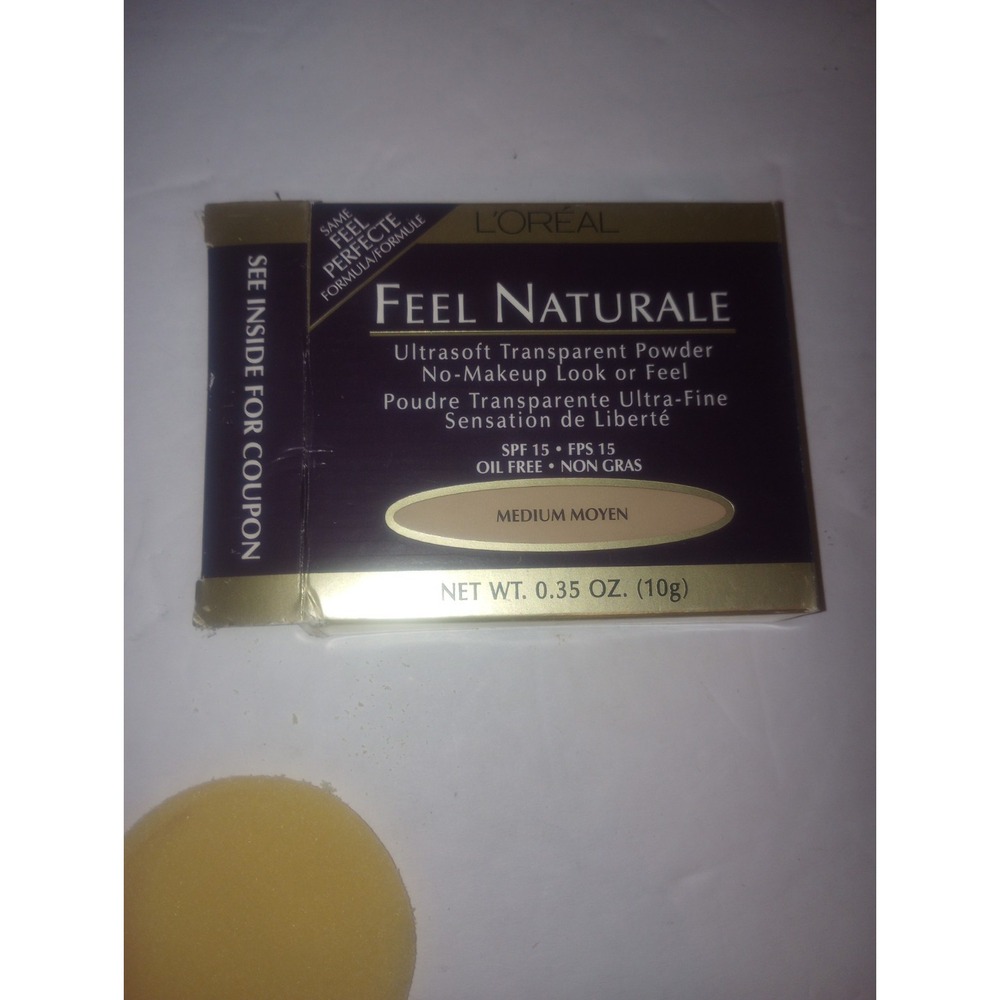 L'Oreal Feel Naturale Medium Transparent Powder SPF NIB .35 Oz